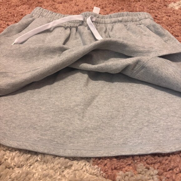 P’tula Womens XS Gray Pull On Mini Skirt Cozy Active Drawstring Pockets - Picture 4 of 6